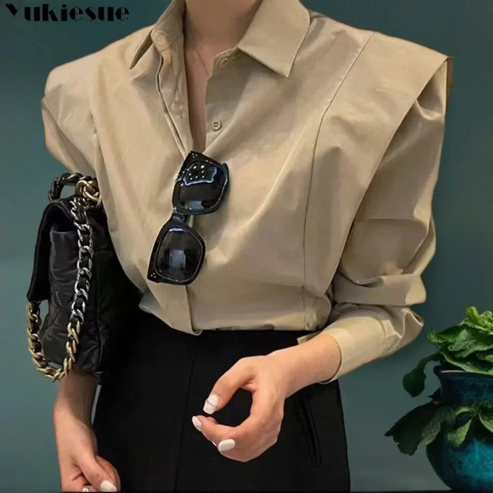 Women's Office Party Fashion Design Long Sleeve Blouse Eye Catching Women Top for Business Casual Events