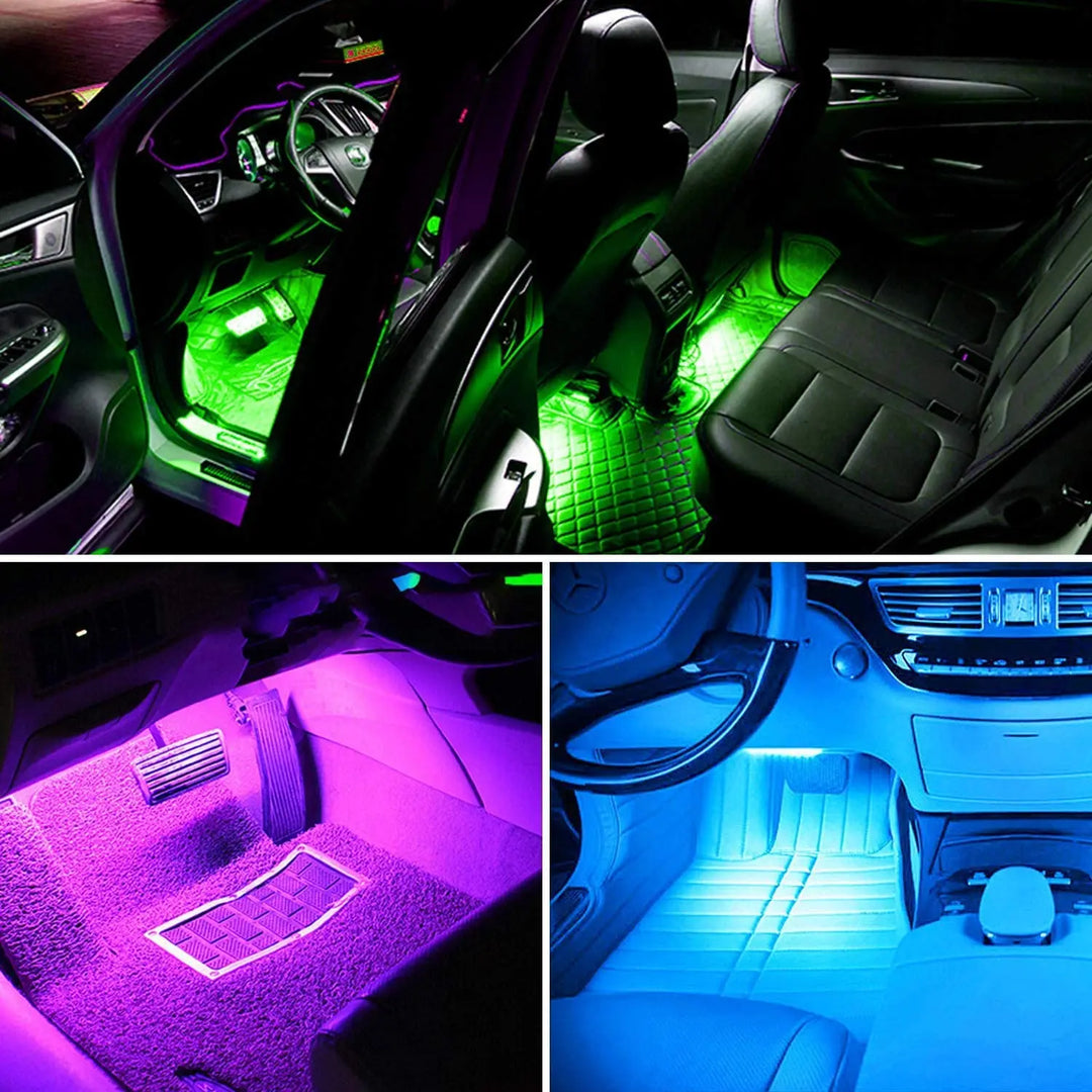 Neon LED Car Interior Ambient Foot Strip Light Kit Accessories Backlight Remote App Music Control Auto RGB Decorative Lamps