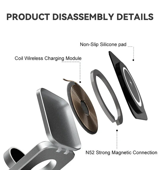 30W Magnetic Wireless Charger Stand for  Airpods Samsung Watch 6 5 iWatch 8 7 Fast Charging Station