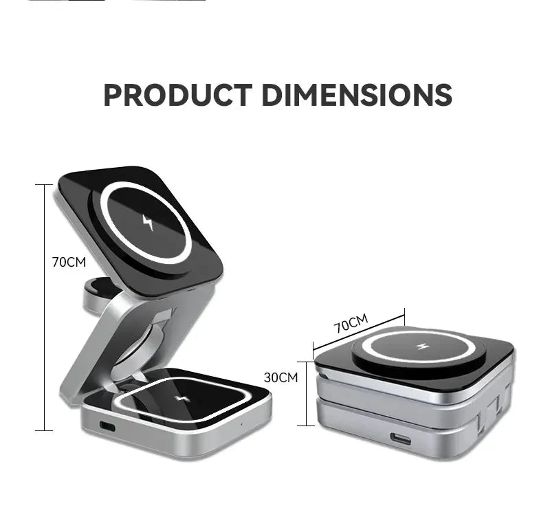 30W Magnetic Wireless Charger Stand for  Airpods Samsung Watch 6 5 iWatch 8 7 Fast Charging Station