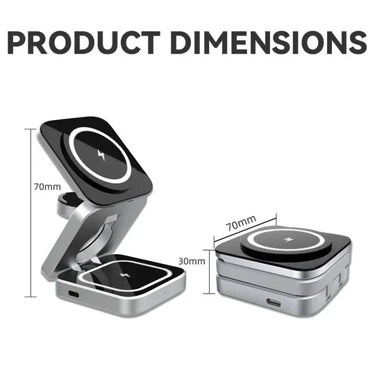 30W Magnetic Wireless Charger Stand for  Airpods Samsung Watch 6 5 iWatch 8 7 Fast Charging Station