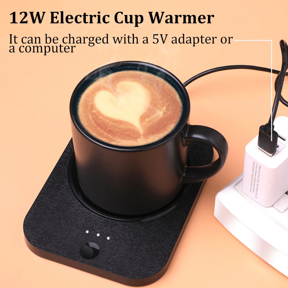 USB Charge Electric Coffee Warmer 55° Constant Temperature C Elegant Short Design