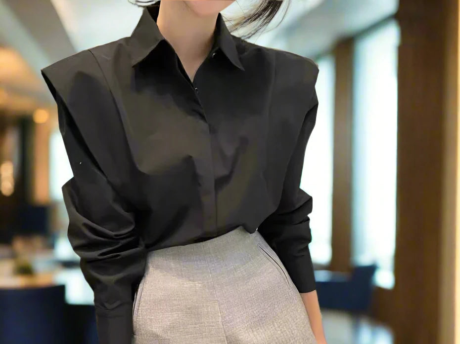 Women's Office Party Fashion Design Long Sleeve Blouse Eye Catching Women Top for Business Casual Events