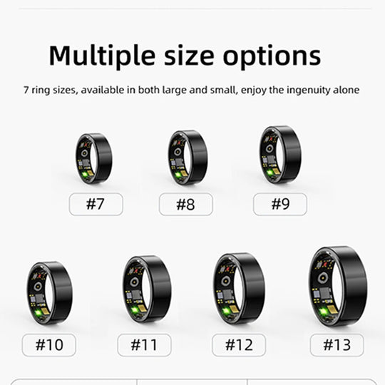 Smart Ring Heart Monitor IP68 Waterproof Multi-Sport Fitness Tracker